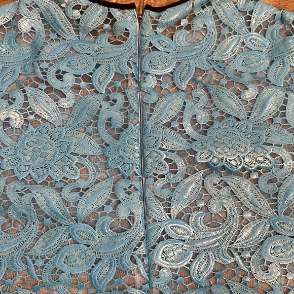 MSGM Milano Blue Lace Netted Short Sleeve Top Size 40 Small US - Picture 11 of 11